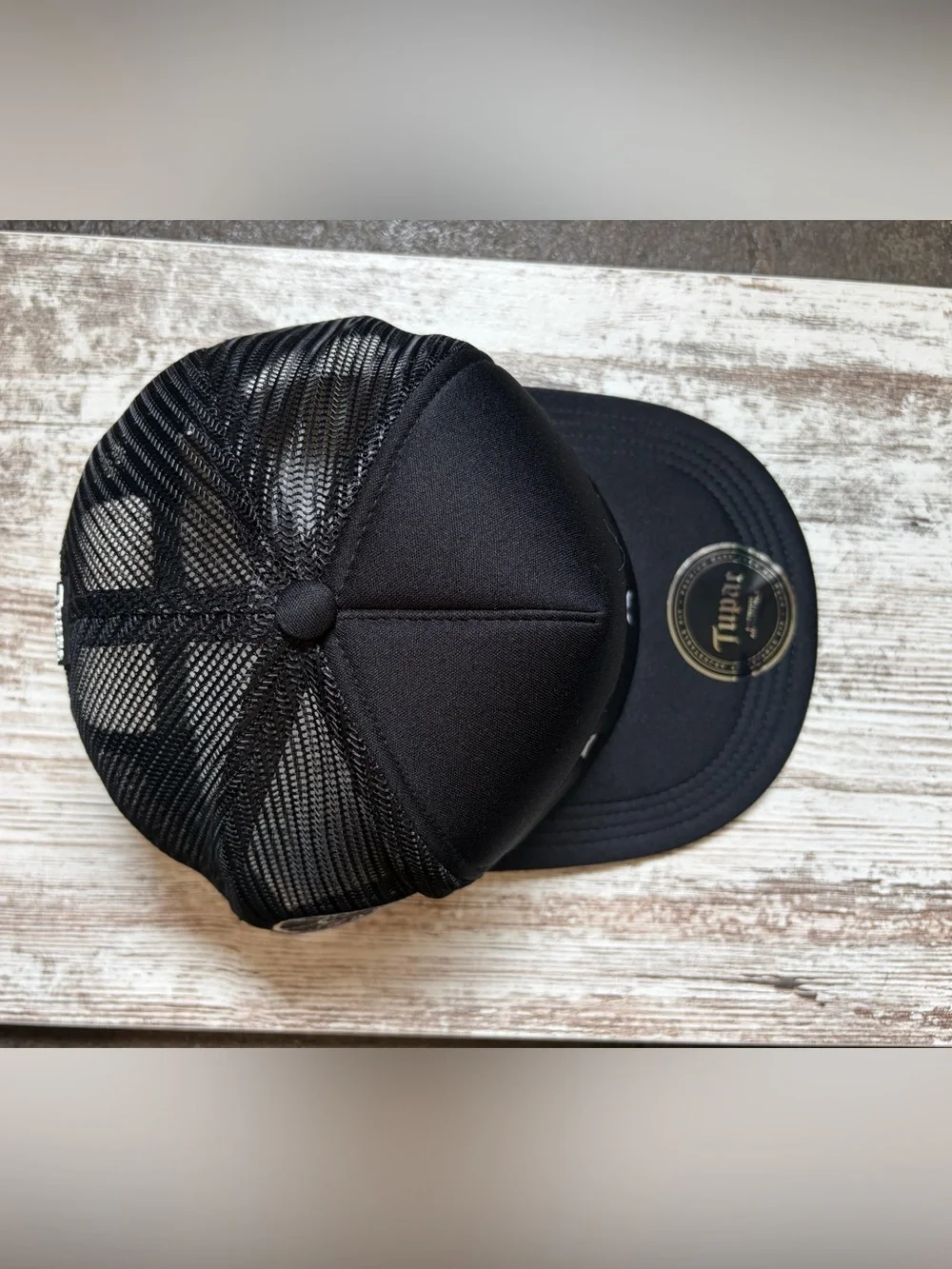 Lids Tupac Trucker Cap in Black with White Embroidery SnapBack